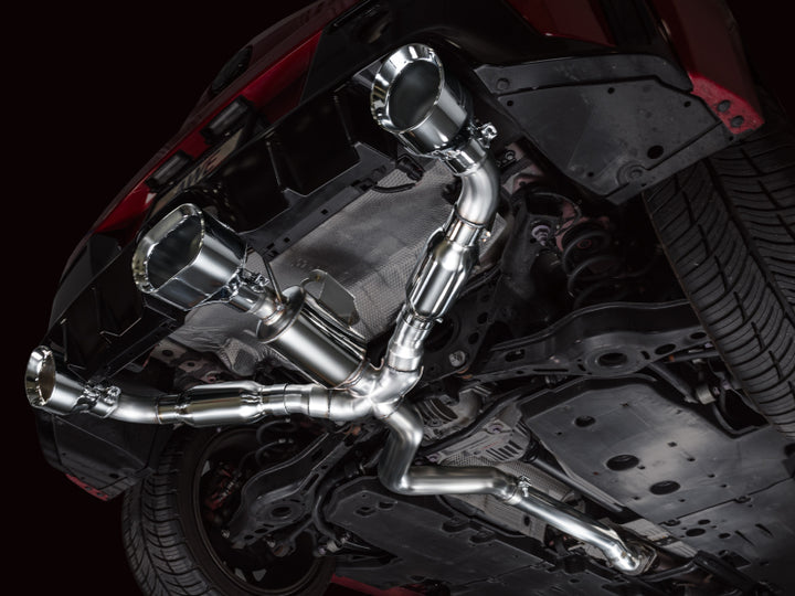 AWE 23-24 Toyota GR Corolla Track Edition Catback Exhaust - Chrome Silver Tips - Bull Strap