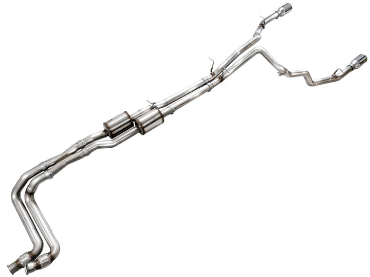 AWE 25+ RAM 1500 3.0TT 0FG Catback Touring Exhaust - Chrome Silver Tips - Bull Strap
