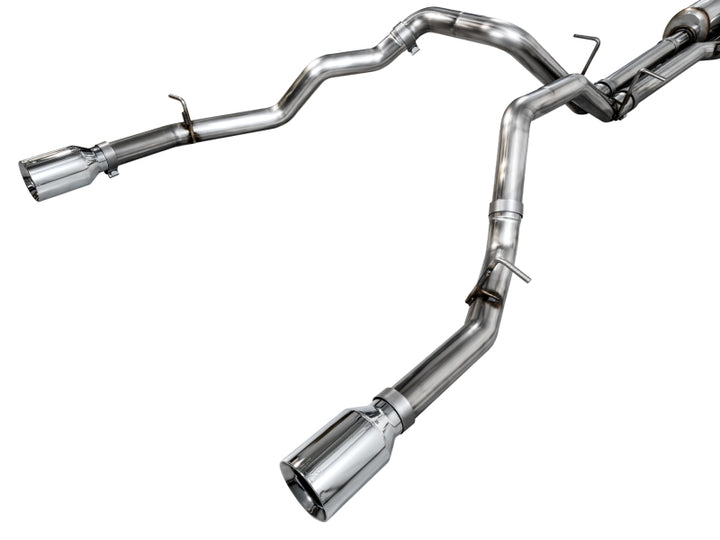 AWE 25+ RAM 1500 3.0TT 0FG Catback Touring Exhaust - Chrome Silver Tips - Bull Strap