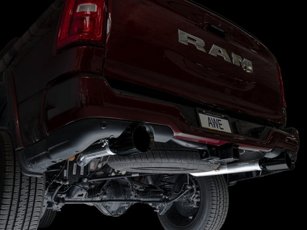 AWE 25+ RAM 1500 3.0TT 0FG Catback Touring Exhaust - Diamond Black Tips - Bull Strap