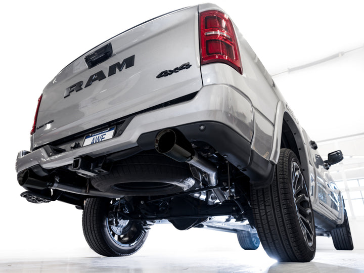 AWE 25+ RAM 1500 3.0TT 0FG Catback Touring Exhaust - Diamond Black Tips - Bull Strap