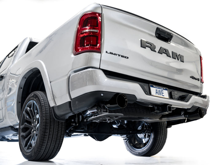 AWE 25+ RAM 1500 3.0TT 0FG Catback Touring Exhaust - Diamond Black Tips - Bull Strap