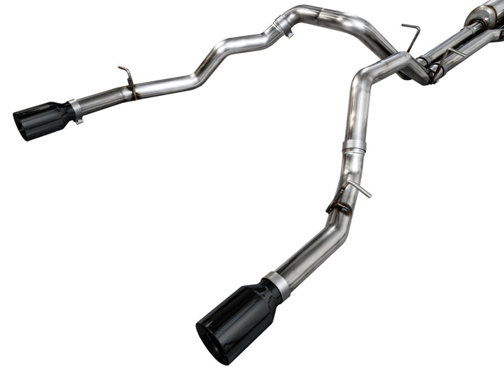 AWE 25+ RAM 1500 3.0TT 0FG Catback Touring Exhaust - Diamond Black Tips - Bull Strap