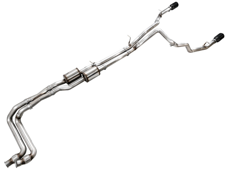 AWE 25+ RAM 1500 3.0TT 0FG Catback Touring Exhaust - Diamond Black Tips - Bull Strap