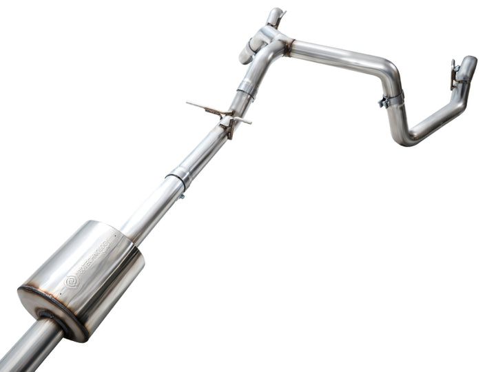 AWE 4th Gen GM 1500 5.3L 0FG Catback Split Rear Exit (w/ Bumper Cutouts) - OE Tips - Bull Strap