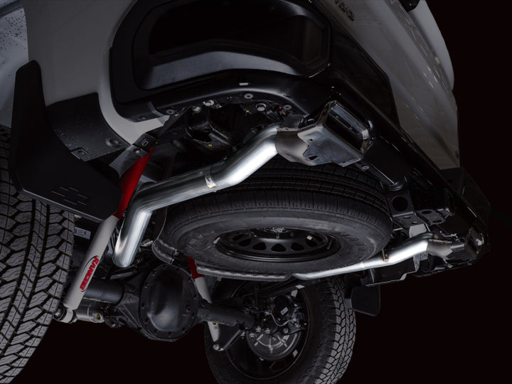 AWE 4th Gen GM 1500 6.2L Catback Split Rear Exit (w/ Bumper Cutouts) - OE Tips - Bull Strap