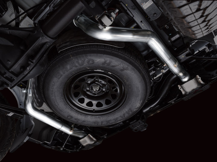 AWE 4th Gen GM 1500 6.2L Catback Split Rear Exit (w/ Bumper Cutouts) - OE Tips - Bull Strap