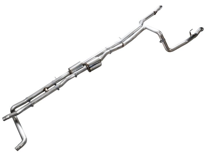 AWE 4th Gen GM 1500 6.2L Catback Split Rear Exit (w/ Bumper Cutouts) - OE Tips - Bull Strap