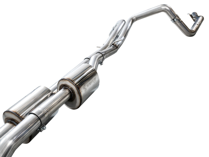 AWE 4th Gen GM 1500 6.2L Catback Split Rear Exit (w/ Bumper Cutouts) - OE Tips - Bull Strap