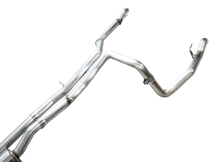 AWE 4th Gen GM 1500 6.2L Catback Split Rear Exit (w/ Bumper Cutouts) - OE Tips - Bull Strap