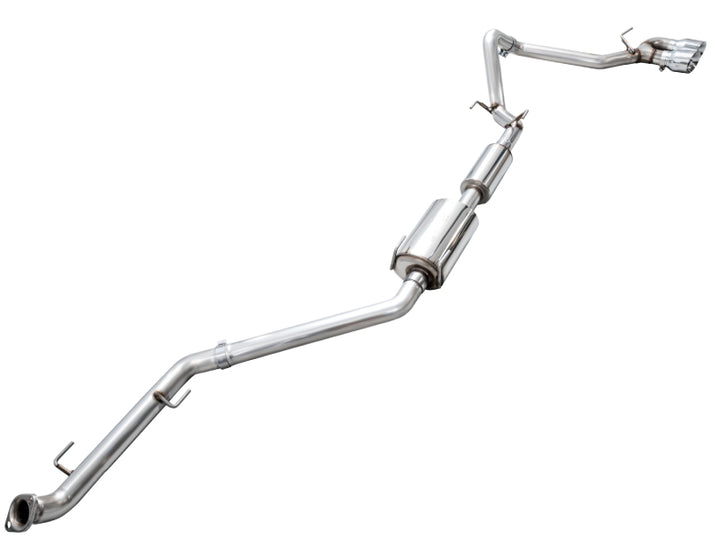 AWE Exhaust for 4th Gen Toyota Tacoma Dual Chrome Silver Tips - Bull Strap