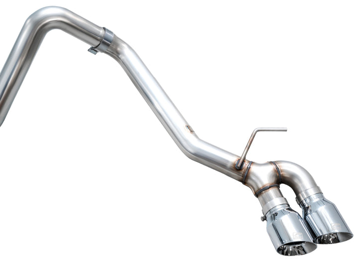 AWE Exhaust for 4th Gen Toyota Tacoma Dual Chrome Silver Tips - Bull Strap