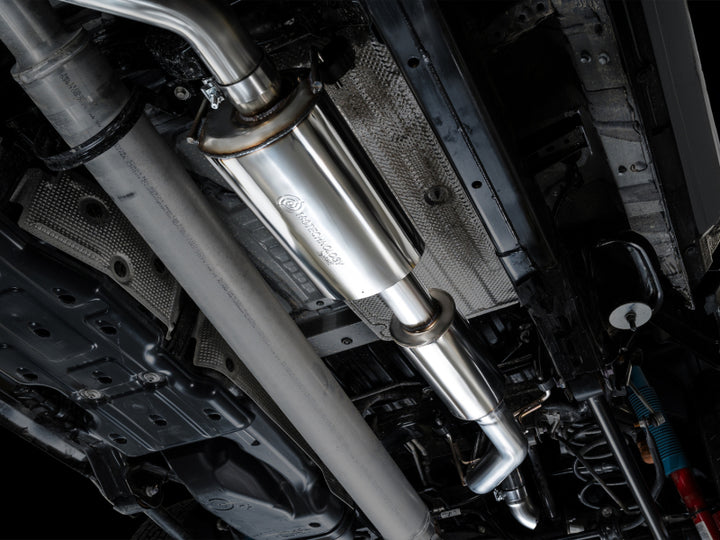 AWE Exhaust for 4th Gen Toyota Tacoma Dual Diamond Black Tips - Bull Strap