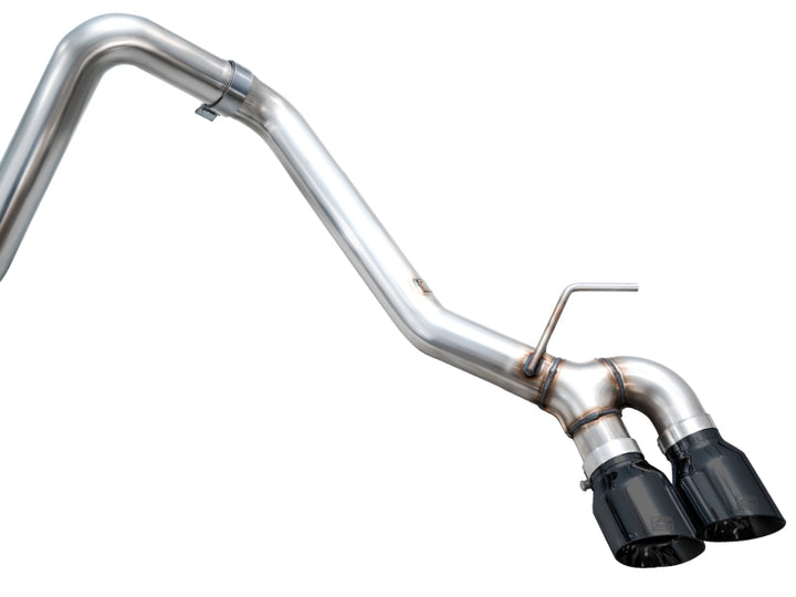 AWE Exhaust for 4th Gen Toyota Tacoma Dual Diamond Black Tips - Bull Strap