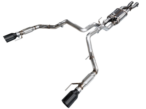 AWE Gen 3 Ford Raptor SwitchPath Exhaust  - Diamond Black Tips - Bull Strap