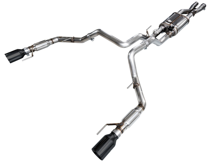 AWE Gen 3 Ford Raptor SwitchPath Exhaust  - Diamond Black Tips - Bull Strap
