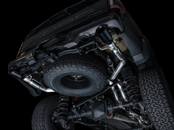 AWE Gen 3 Ford Raptor SwitchPath Exhaust  - Diamond Black Tips - Bull Strap