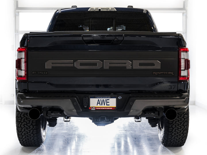 AWE Gen 3 Ford Raptor SwitchPath Exhaust  - Diamond Black Tips - Bull Strap