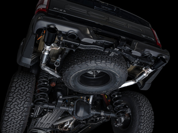 AWE Gen 3 Ford Raptor SwitchPath Exhaust  - Diamond Black Tips - Bull Strap