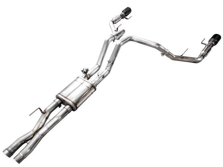 AWE Gen 3 Ford Raptor SwitchPath Exhaust  - Diamond Black Tips - Bull Strap
