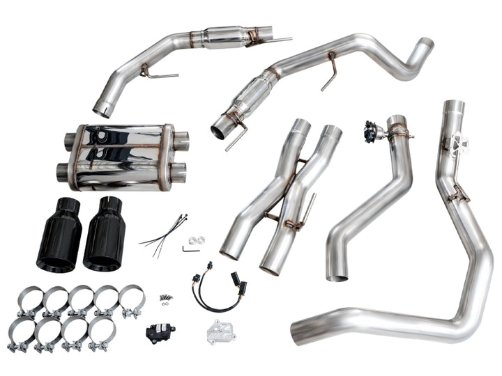 AWE Gen 3 Ford Raptor SwitchPath Exhaust  - Diamond Black Tips - Bull Strap