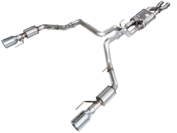 AWE Gen 3 Raptor R SwitchPath Exhaust  - Chrome Silver Tips - Bull Strap