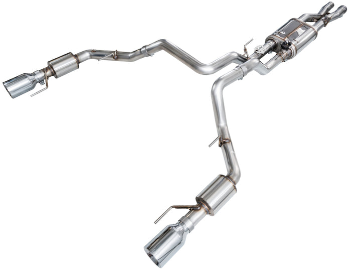 AWE Gen 3 Raptor R SwitchPath Exhaust  - Chrome Silver Tips - Bull Strap