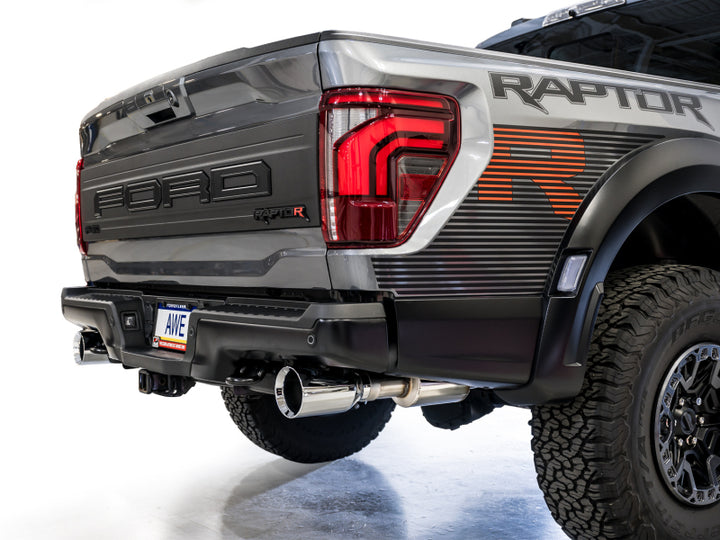 AWE Gen 3 Raptor R SwitchPath Exhaust  - Chrome Silver Tips - Bull Strap