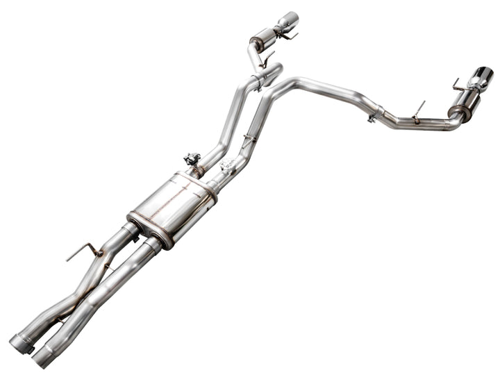 AWE Gen 3 Raptor R SwitchPath Exhaust  - Chrome Silver Tips - Bull Strap