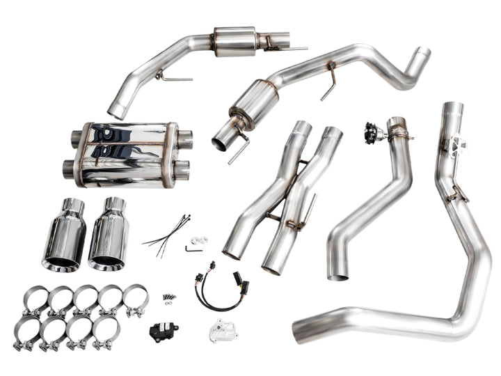 AWE Gen 3 Raptor R SwitchPath Exhaust  - Chrome Silver Tips - Bull Strap