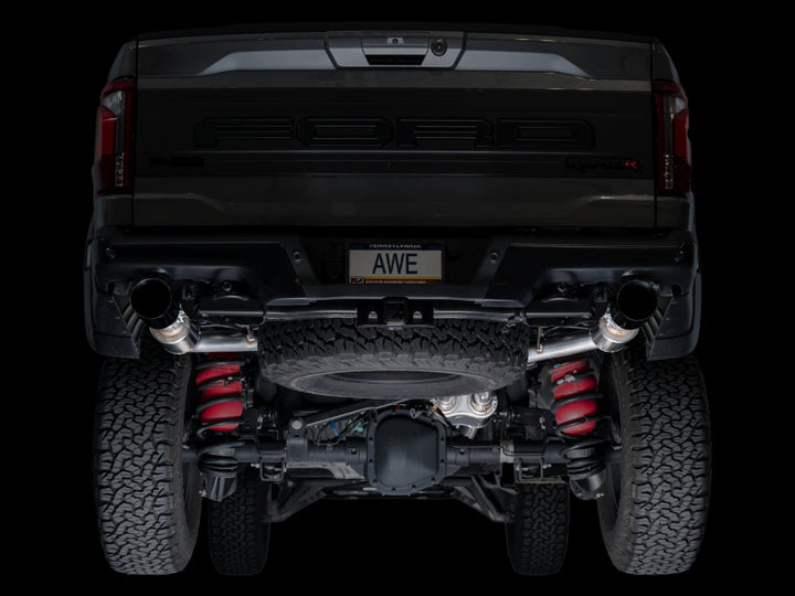 AWE Gen 3 Raptor R SwitchPath Exhaust - Diamond Black Tips - Bull Strap