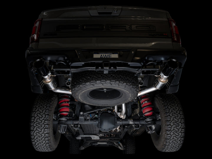 AWE Gen 3 Raptor R SwitchPath Exhaust - Diamond Black Tips - Bull Strap