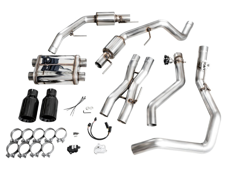 AWE Gen 3 Raptor R SwitchPath Exhaust - Diamond Black Tips - Bull Strap