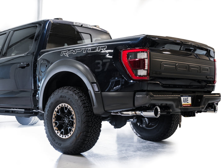AWE Gen 3 Raptor SwitchPath Exhaust  - Chrome Silver Tips - Bull Strap
