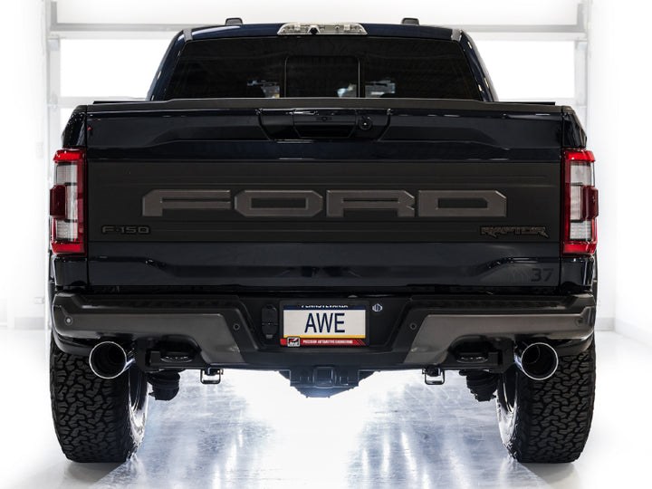 AWE Gen 3 Raptor SwitchPath Exhaust  - Chrome Silver Tips - Bull Strap