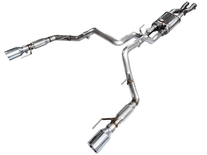 AWE Gen 3 Raptor SwitchPath Exhaust  - Chrome Silver Tips - Bull Strap