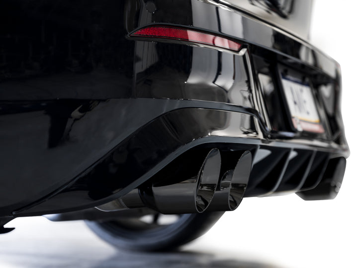 AWE MK8 Volkswagen Golf R 3in Track Edition Quad Exhaust - Diamond Black Tips - Bull Strap