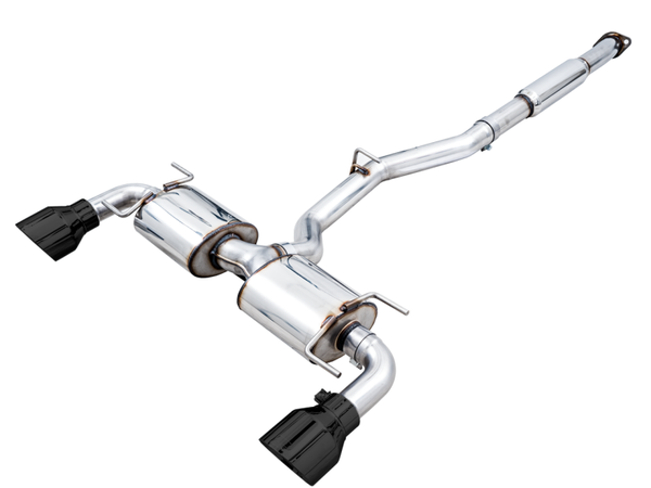 AWE Subaru BRZ/ Toyota GR86/ Toyota 86 Touring Edition Cat-Back Exhaust- Diamond Black Tips - Bull Strap