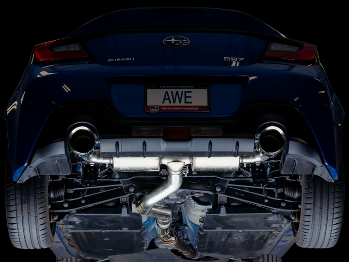 AWE Subaru BRZ/ Toyota GR86/ Toyota 86 Touring Edition Cat-Back Exhaust- Diamond Black Tips - Bull Strap