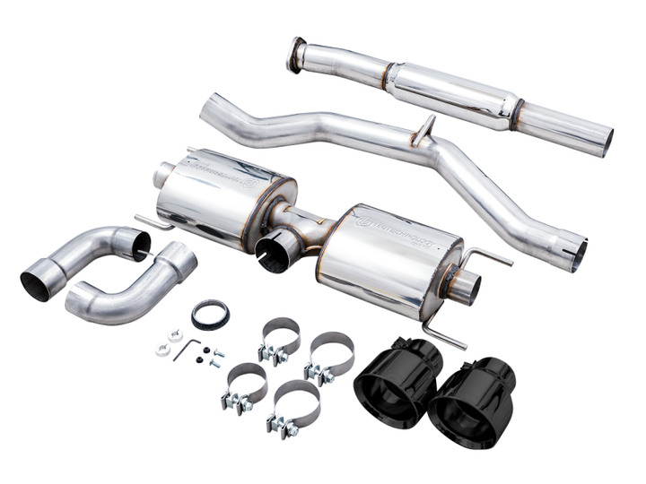 AWE Subaru BRZ/ Toyota GR86/ Toyota 86 Touring Edition Cat-Back Exhaust- Diamond Black Tips - Bull Strap