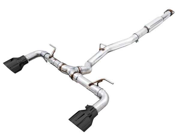 AWE Subaru BRZ / Toyota GR86 / Toyota 86 Track Edition Cat-Back Exhaust- Diamond Black Tips - Bull Strap