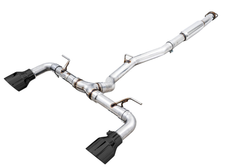 AWE Subaru BRZ / Toyota GR86 / Toyota 86 Track Edition Cat-Back Exhaust- Diamond Black Tips - Bull Strap