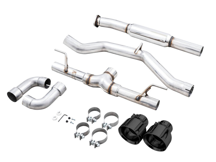 AWE Subaru BRZ / Toyota GR86 / Toyota 86 Track Edition Cat-Back Exhaust- Diamond Black Tips - Bull Strap