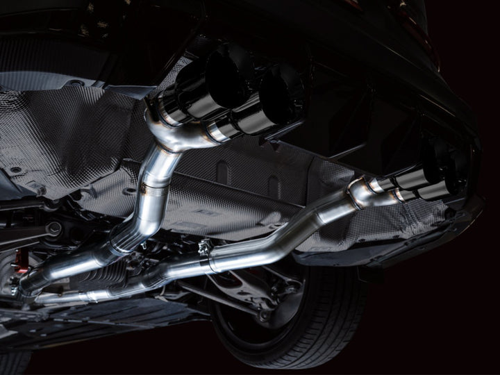 AWE Track Edition Catback Exhaust for BMW G8X M3/M4 - Diamond Black Tips - Bull Strap