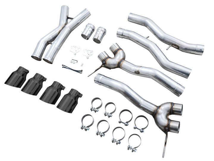 AWE Track Edition Catback Exhaust for BMW G8X M3/M4 - Diamond Black Tips - Bull Strap