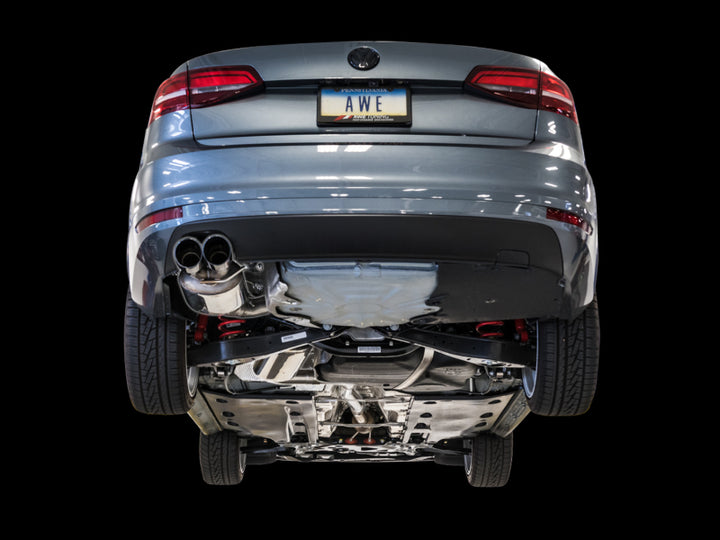AWE Tuning 09-14 Volkswagen Jetta Mk6 1.4T Touring Edition Exhaust - Chrome Silver Tips - Bull Strap