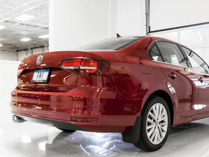 AWE Tuning 09-14 Volkswagen Jetta Mk6 1.4T Track Edition Exhaust - Chrome Silver Tips - Bull Strap