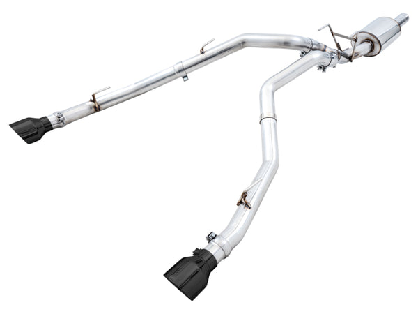 AWE Tuning 09-18 RAM 1500 5.7L (w/Cutouts) 0FG Dual Rear Exit Cat-Back Exhaust - Diamond Black Tips - Bull Strap