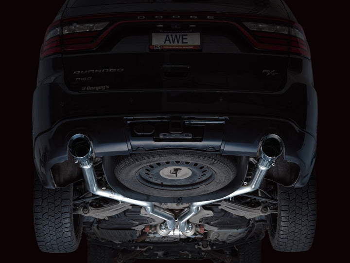 AWE Tuning 11-24 Dodge Durango 5.7L Track Edition Exhaust w/ Chrome Silver Tips - Bull Strap