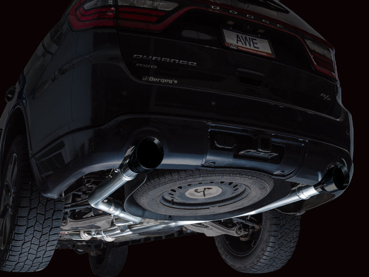 AWE Tuning 11-24 Dodge Durango 5.7L Track Edition Exhaust w/ Diamond Black Tips - Bull Strap